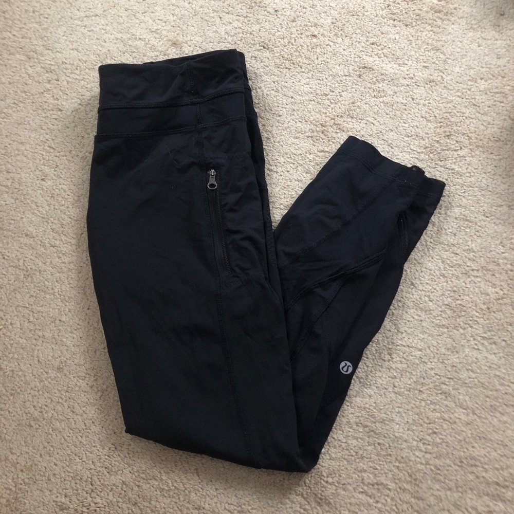 Lululemon Black full length leggings with mesh